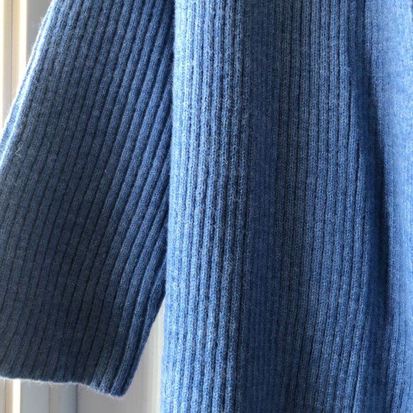 AMADI Anthropologie Long Sweater Cardigan Duster Rib Knit Blue size S - Picture 7 of 13